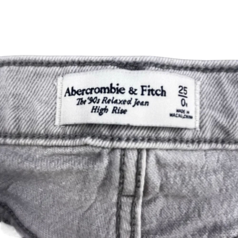 Abercrombie Fitch 90s Relaxed Jean Womens 0 25 High Rise Light Wash Denim Y2K